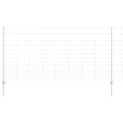 Zaun mit Pfosten Silber 1.2 x 50 m Stahl