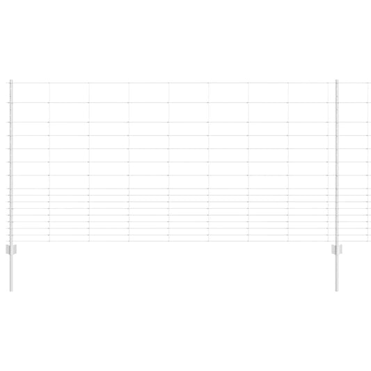 Zaun mit Pfosten Silber 1.2 x 50 m Stahl