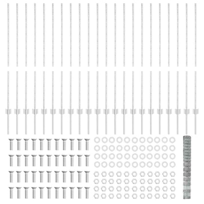 Zaun mit Pfosten Silber 1.2 x 50 m Stahl
