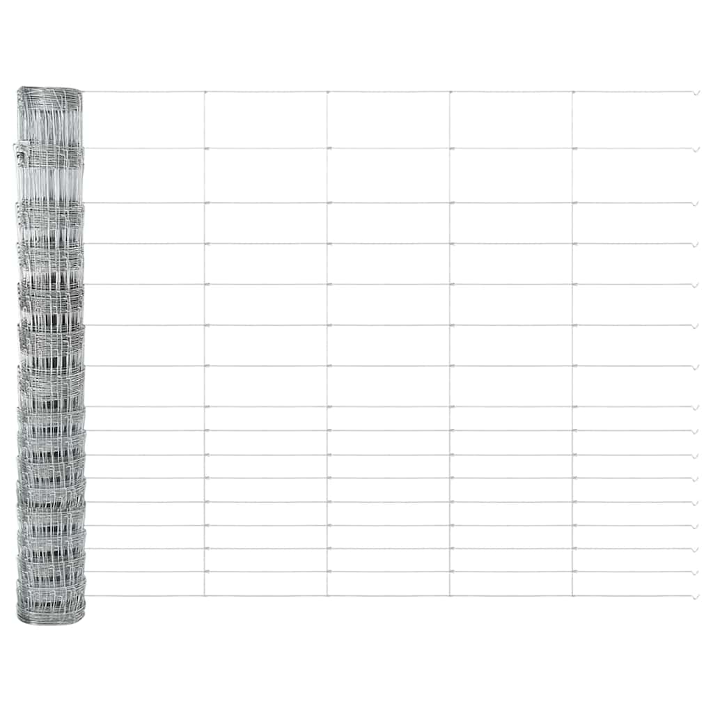 Zaun mit Pfosten Silber 1.2 x 50 m Stahl