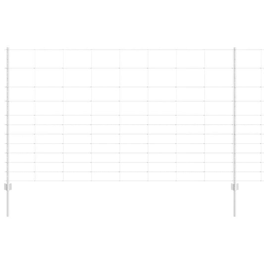 Zaun mit Pfosten Silber 1.4 x 50 m Stahl