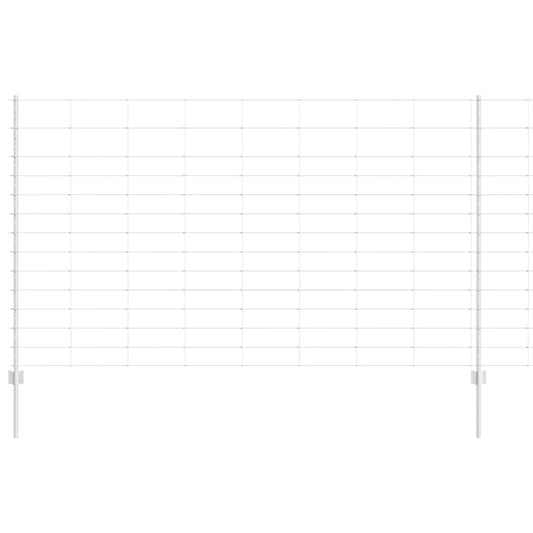 Zaun mit Pfosten Silber 1.4 x 50 m Stahl