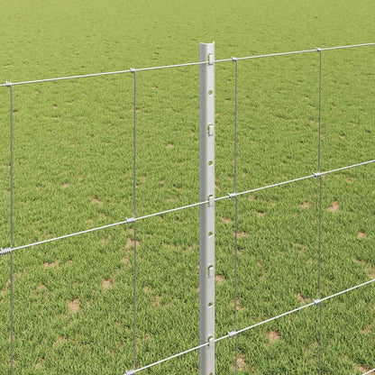 Zaun mit Pfosten Silber 1,5 x 50 m Stahl