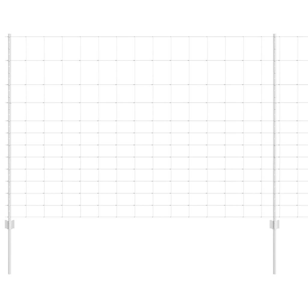 Zaun mit Pfosten Silber 1.5 x 50 m Stahl