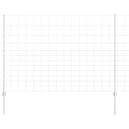 Zaun mit Pfosten Silber 1.5 x 50 m Stahl