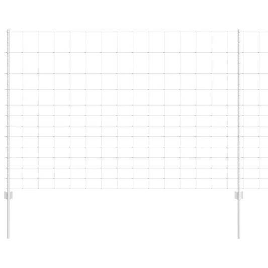 Zaun mit Pfosten Silber 1.5 x 50 m Stahl