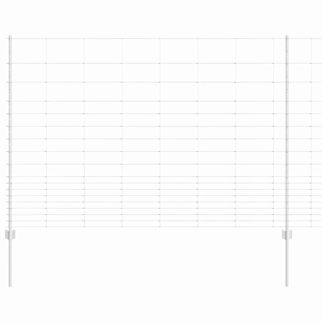 Zaun mit Pfosten Silber 1.5 x 50 m Stahl