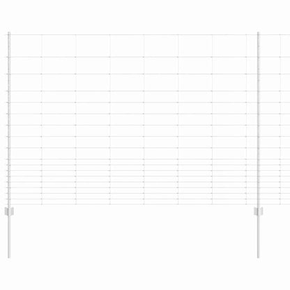 Zaun mit Pfosten Silber 1.5 x 50 m Stahl