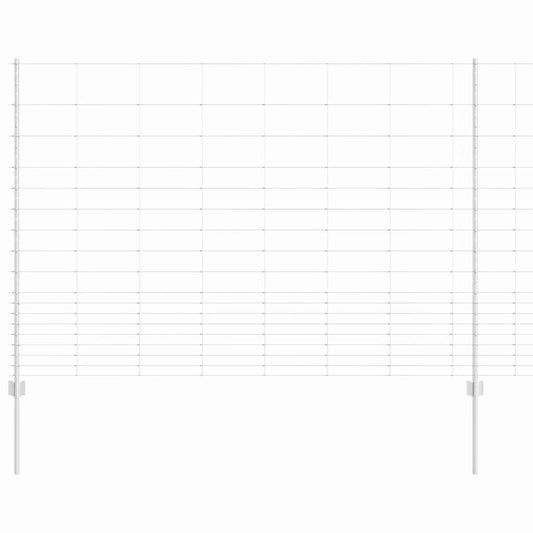 Zaun mit Pfosten Silber 1.5 x 50 m Stahl