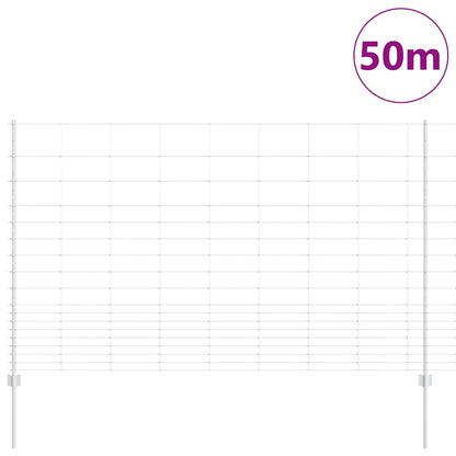 Zaun mit Pfosten Silber 1.5 x 50 m Stahl