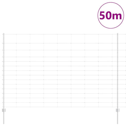 Zaun mit Pfosten Silber 1.6 x 50 m Stahl