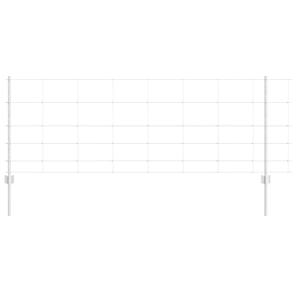 Zaun mit Pfosten Silber 0,8 x 100 m Stahl