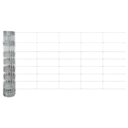 Zaun mit Pfosten Silber 0,8 x 100 m Stahl