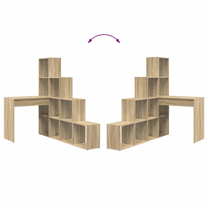 Eckschreibtisch mit Regal Sonoma Eiche 101,5 x 149,5 x 149,5 cm