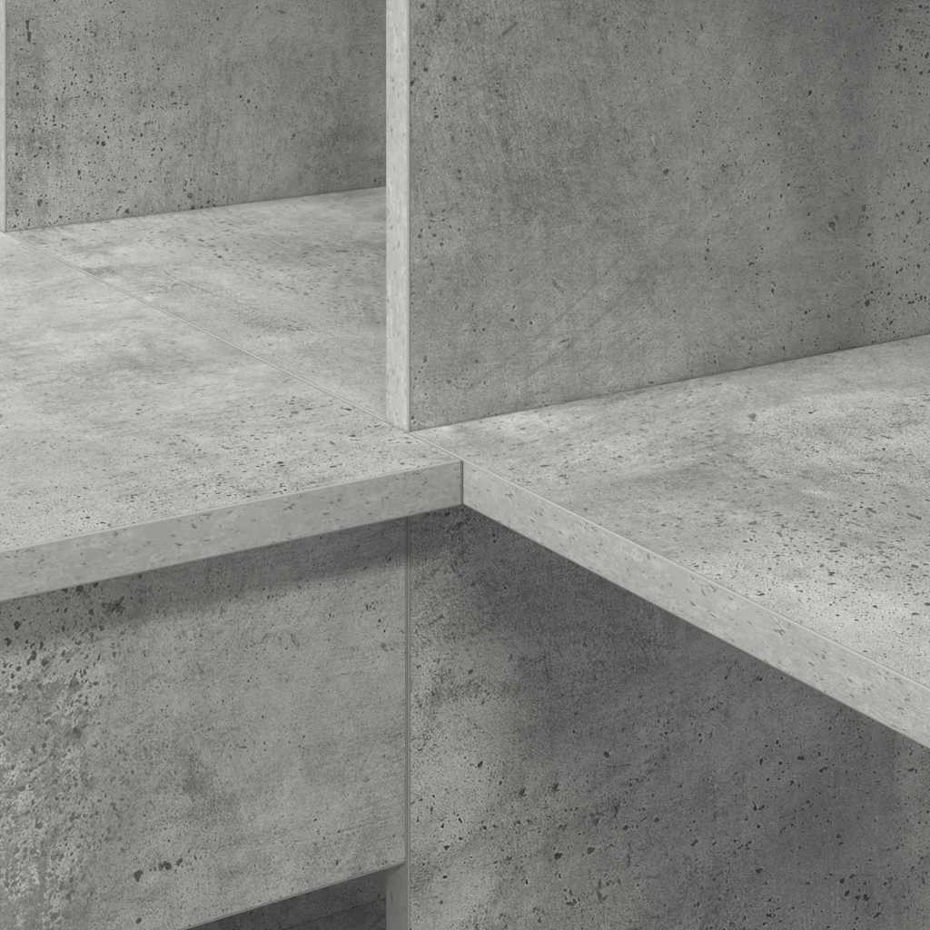 Eckschreibtisch mit Regal Betongrau 101,5 x 149,5 x 149,5 cm