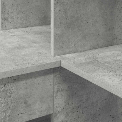 Eckschreibtisch mit Regal Betongrau 101,5 x 149,5 x 149,5 cm