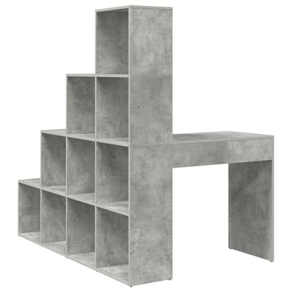 Eckschreibtisch mit Regal Betongrau 101,5 x 149,5 x 149,5 cm