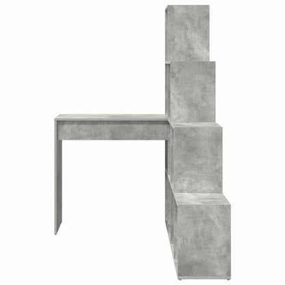 Eckschreibtisch mit Regal Betongrau 101,5 x 149,5 x 149,5 cm