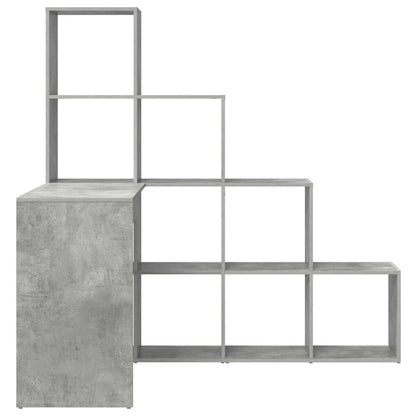 Eckschreibtisch mit Regal Betongrau 101,5 x 149,5 x 149,5 cm