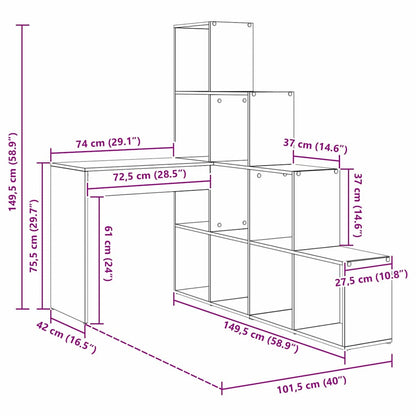 Eckschreibtisch Altholz 101,5 x 149,5 x 149,5 cm Holzwerkstoff
