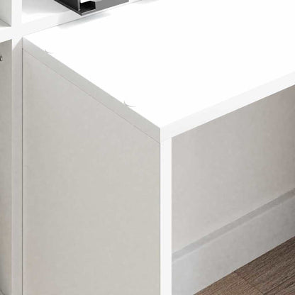 Schreibtisch mit Regal Weiß 138.5 x 55 x 143 cm Holzwerkstoff