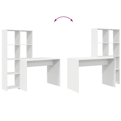 Schreibtisch mit Regal Weiß 138.5 x 55 x 143 cm Holzwerkstoff