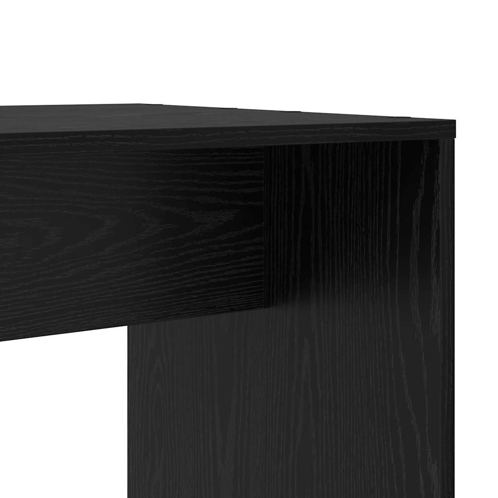 Schreibtisch mit Regal Schwarz Eichen-Optik 138.5 x 55 x 143 cm