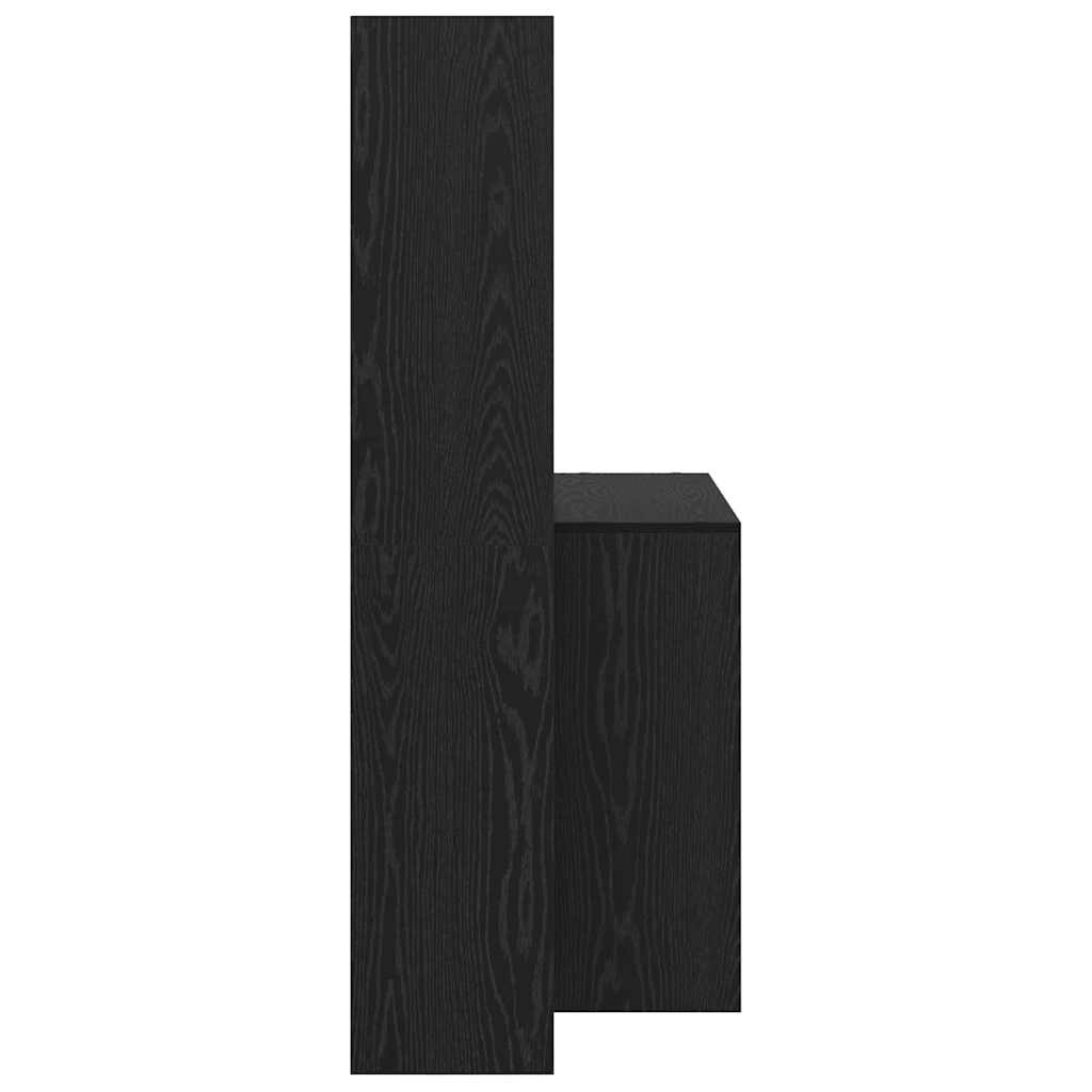 Schreibtisch mit Regal Schwarz Eichen-Optik 138.5 x 55 x 143 cm