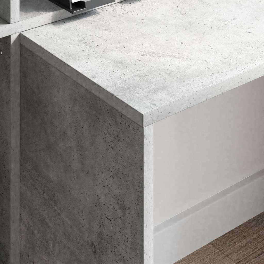 Schreibtisch Betongrau 138.5 x 55 x 143 cm Holzwerkstoff
