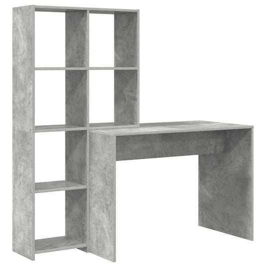 Schreibtisch Betongrau 138.5 x 55 x 143 cm Holzwerkstoff