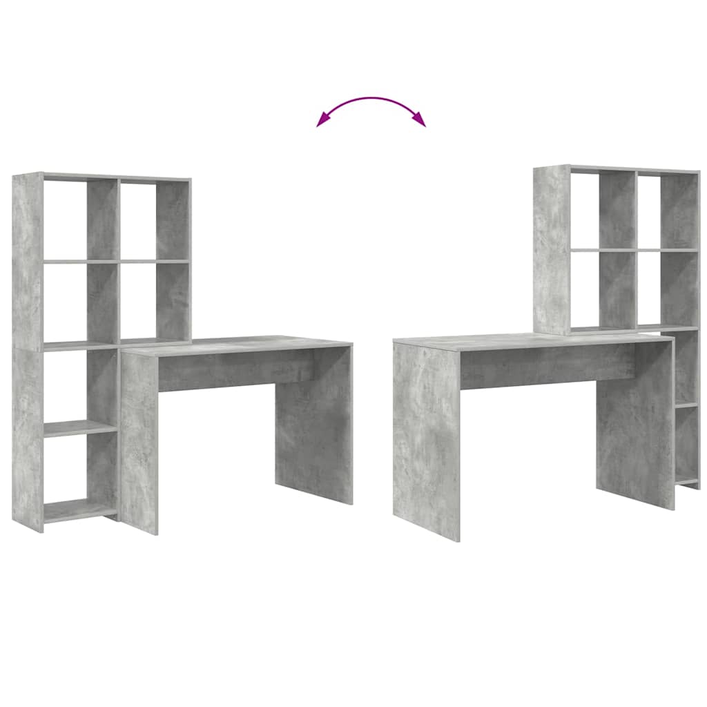 Schreibtisch Betongrau 138.5 x 55 x 143 cm Holzwerkstoff