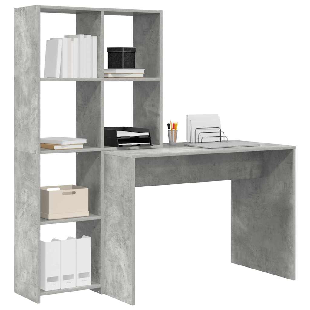 Schreibtisch Betongrau 138.5 x 55 x 143 cm Holzwerkstoff