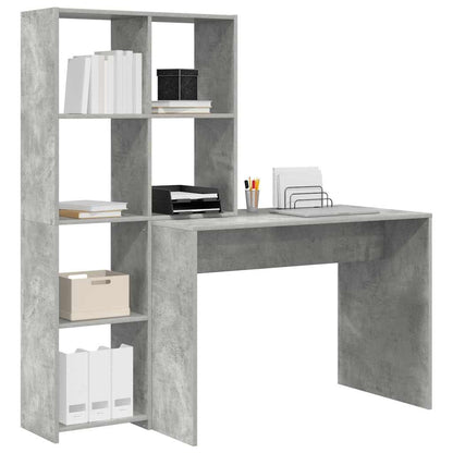 Schreibtisch Betongrau 138.5 x 55 x 143 cm Holzwerkstoff