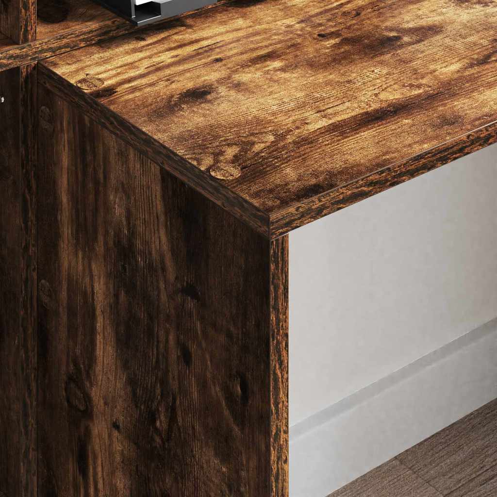 Schreibtisch Räuchereiche 138.5 x 55 x 143 cm Holzwerkstoff