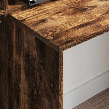 Schreibtisch Räuchereiche 138.5 x 55 x 143 cm Holzwerkstoff