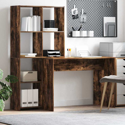 Schreibtisch Räuchereiche 138.5 x 55 x 143 cm Holzwerkstoff