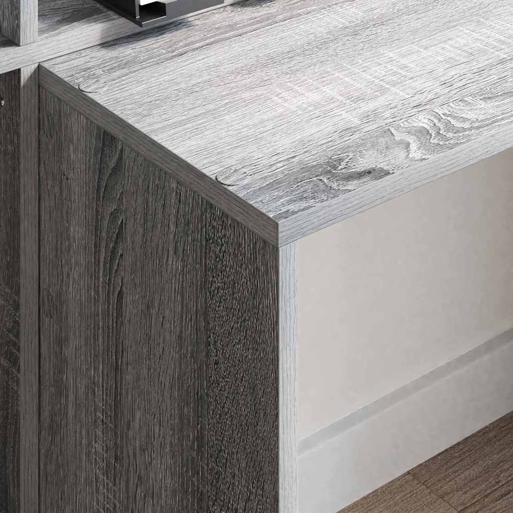 Schreibtisch Grau Sonoma 138.5 x 55 x 143 cm Holzwerkstoff
