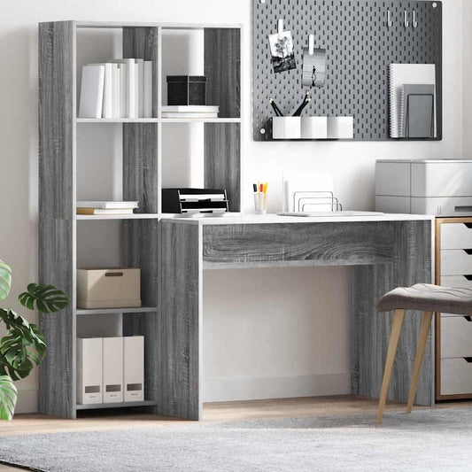 Schreibtisch Grau Sonoma 138.5 x 55 x 143 cm Holzwerkstoff