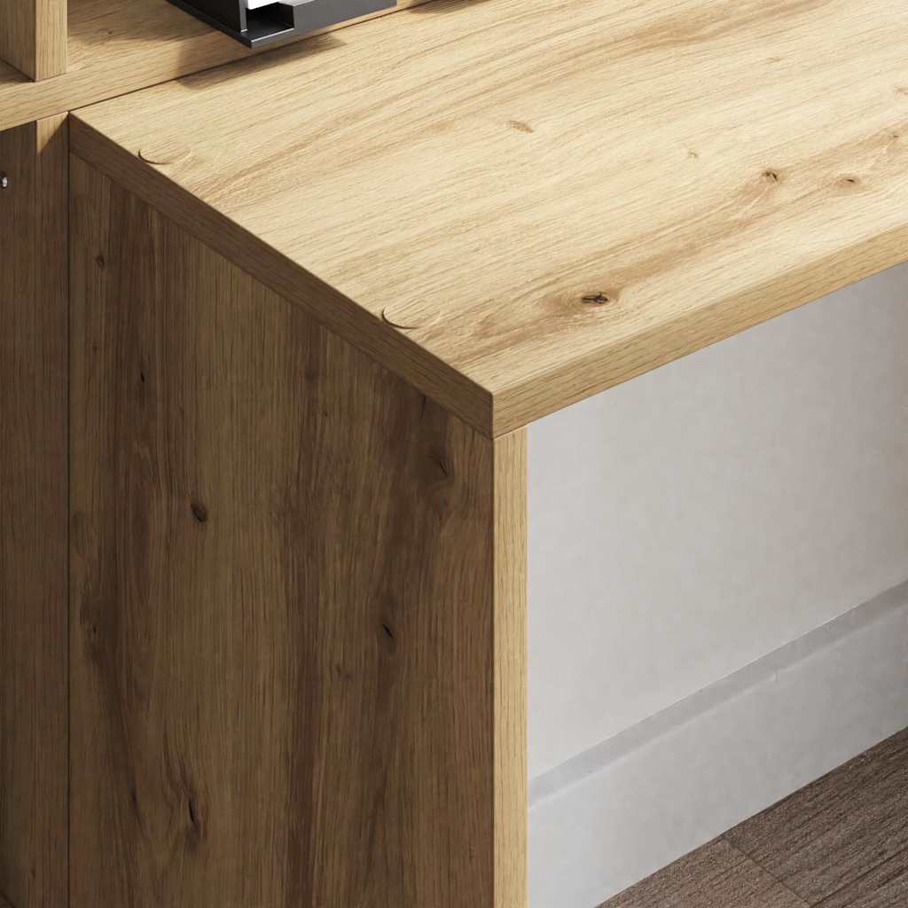 Schreibtisch Artisan-Eiche 138.5 x 55 x 143 cm Holzwerkstoff