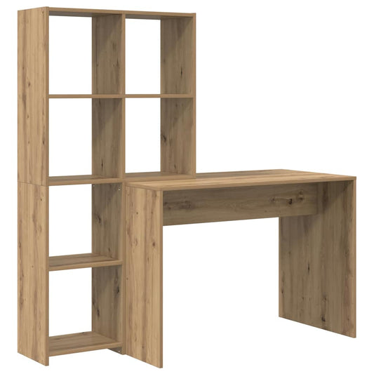 Schreibtisch mit Regal Eiche handwerklich 138.5 x 55 x 143 cm