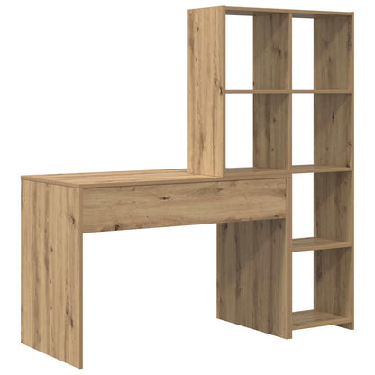 Schreibtisch mit Regal Eiche handwerklich 138.5 x 55 x 143 cm