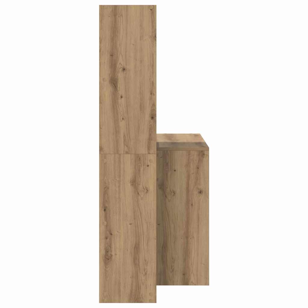 Schreibtisch mit Regal Eiche handwerklich 138.5 x 55 x 143 cm