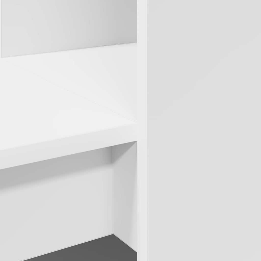Schreibtisch mit Regal Weiß 122 x 67 x 145 cm Holzwerkstoff