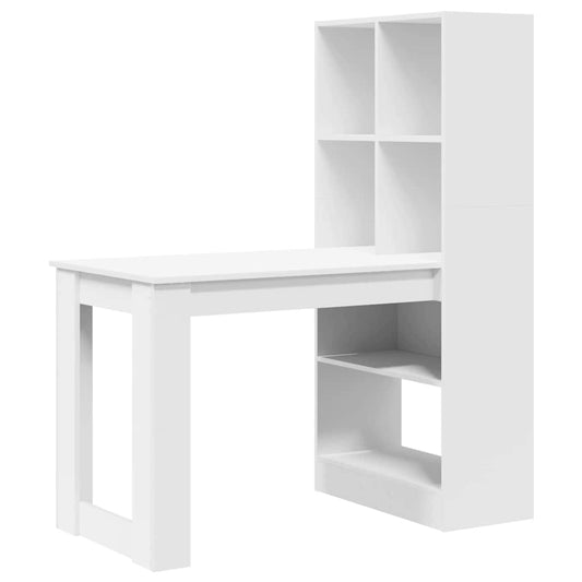 Schreibtisch mit Regal Weiß 122 x 67 x 145 cm Holzwerkstoff