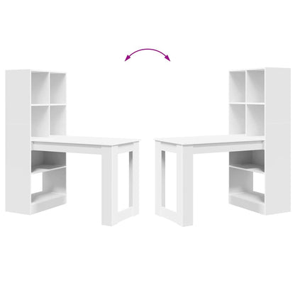 Schreibtisch mit Regal Weiß 122 x 67 x 145 cm Holzwerkstoff