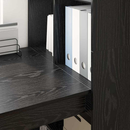 Schreibtisch mit Regal Schwarz Eichen-Optik 122 x 67 x 145 cm