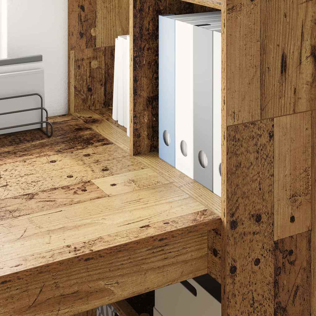 Schreibtisch mit Regal Altholz 122 x 67 x 145 cm Holzwerkstoff