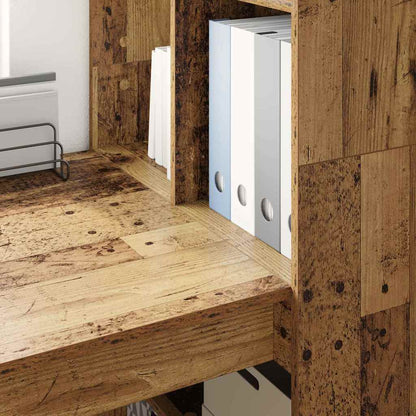 Schreibtisch mit Regal Altholz 122 x 67 x 145 cm Holzwerkstoff
