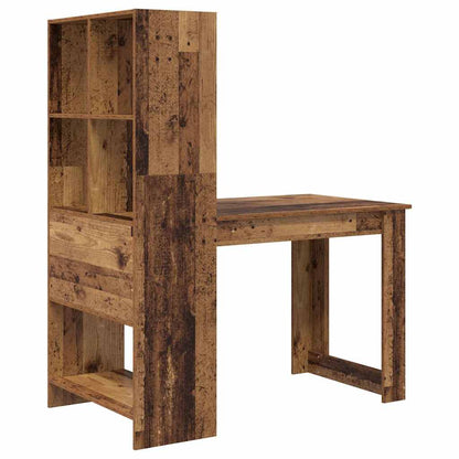 Schreibtisch mit Regal Altholz 122 x 67 x 145 cm Holzwerkstoff