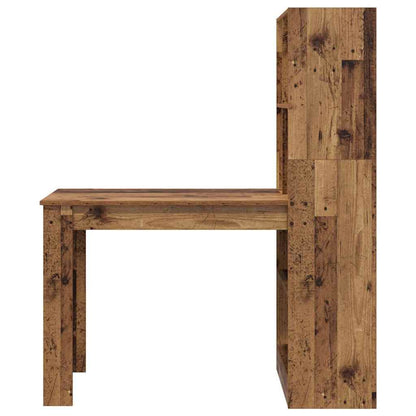 Schreibtisch mit Regal Altholz 122 x 67 x 145 cm Holzwerkstoff